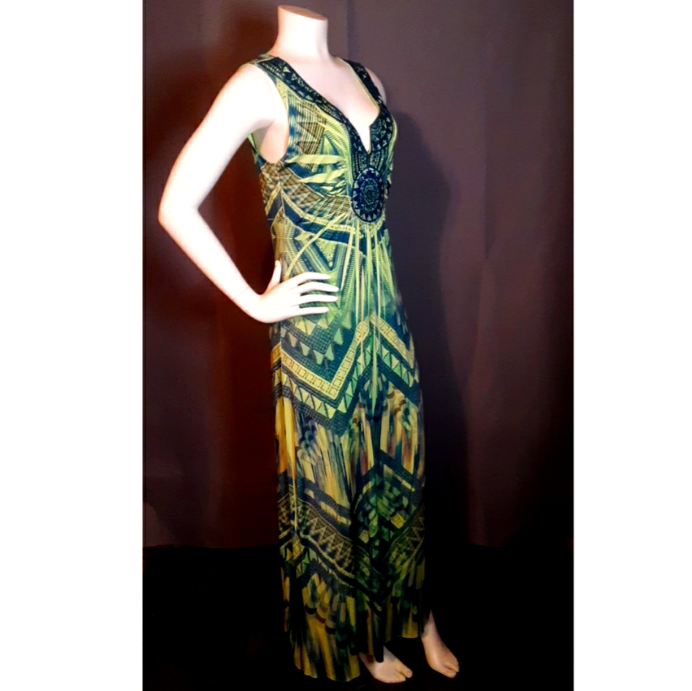 Vibrant green maxi dress